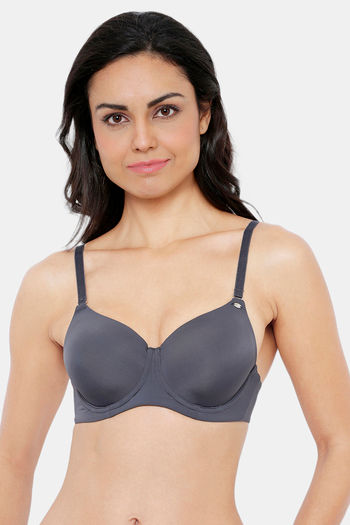 Buy Soie Padded Wired Full Coverage T-Shirt Bra - Grey at Rs.792 online