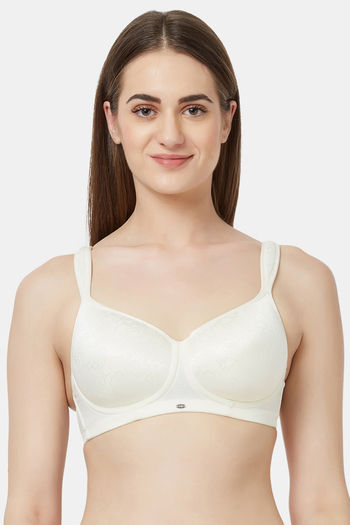 Full Coverage Minimizer Bra Lace Floral See Through Non-Padded Underwire  Plus Size Bras Ivory