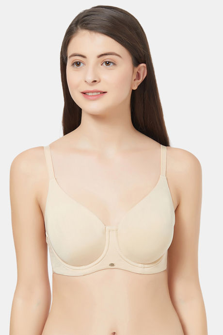 Buy Soie Double Layered Wired Full Coverage T-Shirt Bra - Nude at