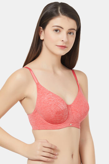 Buy Soie Double Layered Wired Full Coverage T-Shirt Bra - Nude at Rs.848  online