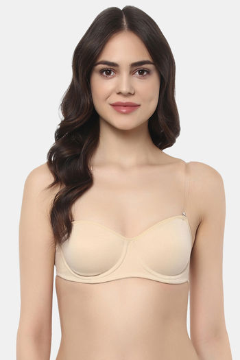 Buy SOIE Lacy Bandeau Bra with Mid Rise Full Coverage Solid Lacy