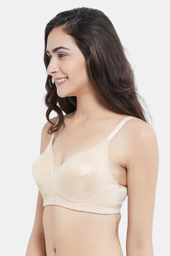 Buy Soie Single Layered Non Wired Full Coverage Bra - Nude at Rs.552 online
