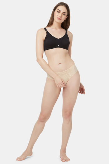 Buy Soie Single Layered Non Wired Full Coverage Bra - Black at Rs.608  online