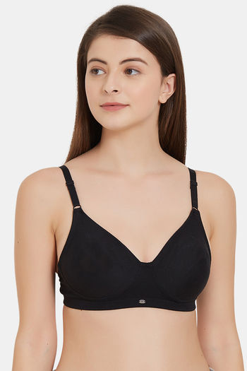 Buy Soie Double Layered Non Wired Full Coverage Bra - Black