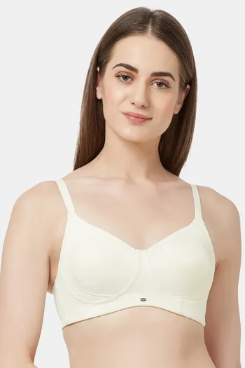 Buy Soie Single Layered Non Wired Full Coverage Bra - Ivory at Rs
