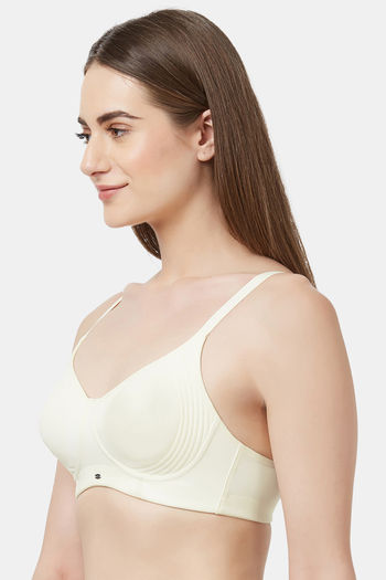 Buy Soie Single Layered Non Wired Full Coverage Bra - Ivory at Rs.494 online