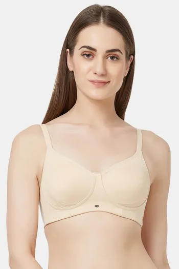 Buy Soie Single Layered Non Wired Full Coverage Bra - Nude at Rs.494 online