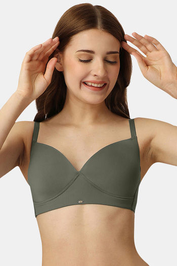 ES04 Wirefree Padded Cotton Elastane Full Coverage Sleep Bra with Removable  Pads