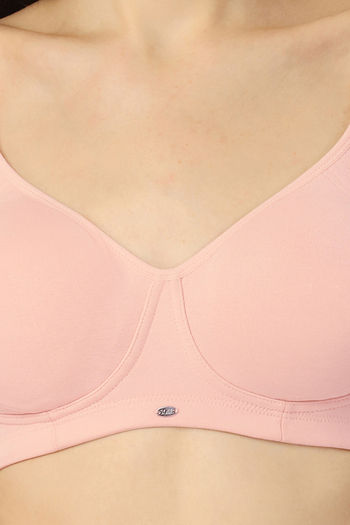 Buy Soie Single Layered Non Wired Full Coverage T-Shirt Bra - Peach at  Rs.690 online