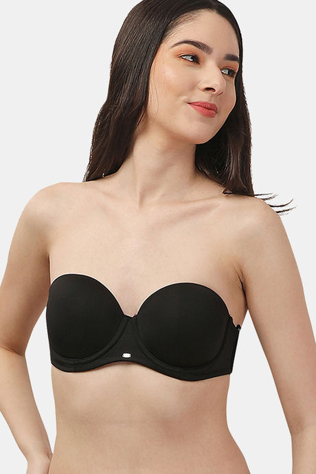 Buy Soie Padded Wired Medium Coverage Pretty Back Bra - Black at Rs.1490  online