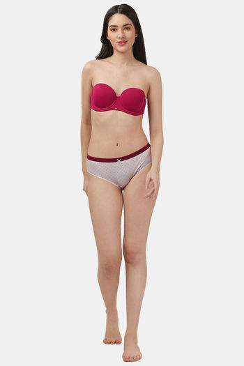 Buy Soie Padded Wired Medium Coverage Pretty Back Bra - Cherry at