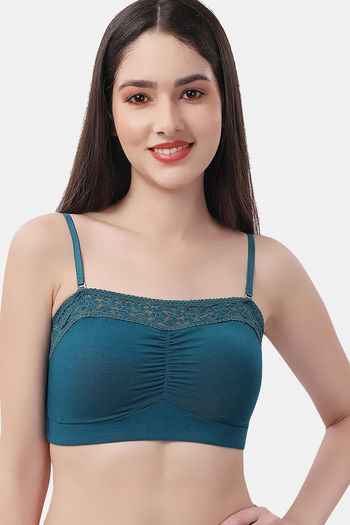 Buy Soie Padded Non Wired Full Coverage Tube Bra - Teal