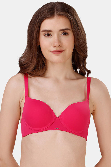Soie Padded Wired Medium Coverage T-Shirt Bra - Pink