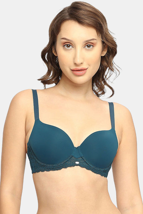 Soie Padded Wired Medium Coverage Super Support Bra - Atlantic