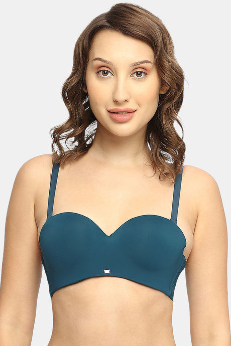 Soie Padded Wired Medium Coverage Strapless Bra - Atlantic