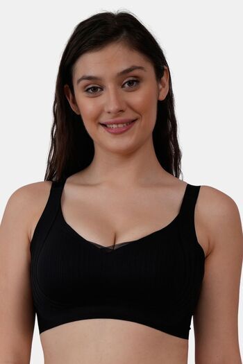 Buy Soie Padded Non-Wired Full Coverage T-Shirt Bra - Black