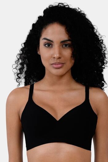 Buy Soie Padded Non-Wired Medium Coverage T-Shirt Bra - Black