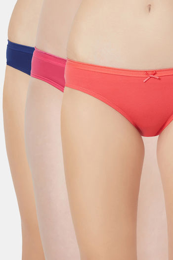 Buy Soie Low Rise Half Coverage Bikini Panty (Pack of 3) - Assorted
