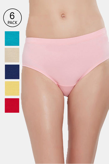 Buy Soie High Rise Half Coverage Hipster Panty (Pack of 6) - Assorted