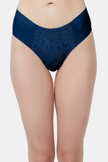 Buy Soie High Rise Half Coverage Hipster Panty - Deep-Blue