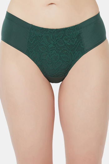 Buy Soie High Rise Half Coverage Hipster Panty - Green Jungle