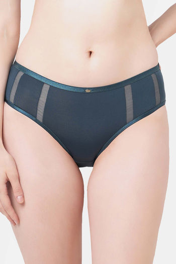 Buy Soie High Rise Full Coverage Hipster Panty - Blue