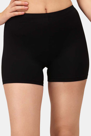 Buy Soie Mid Thigh Length Cycling Shorts - Black