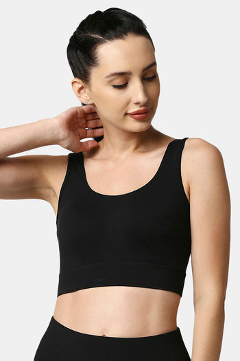 Buy Soie Double Layered Non-Wired Full Coverage Super Support Bra - Black  at Rs.640 online