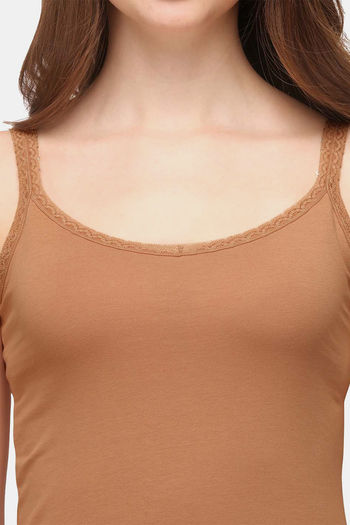 Buy Soie Cotton Elastane Camisole - Tan at Rs.390 online