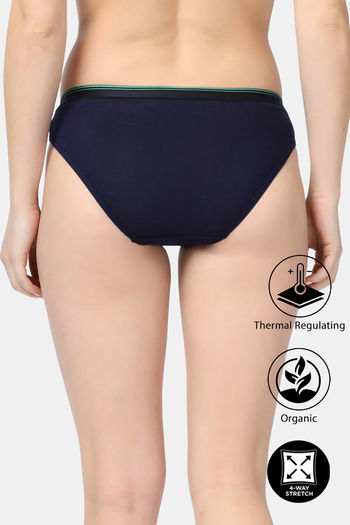 Buy Antar Hemp Low Rise Three-Fourth Coverage Anti Microbial Bikini Panty - Navy  Blue at Rs.749 online