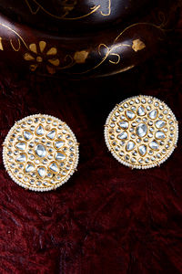 Buy Sukkhi Classy Kundan Gold Plated Pearl Stud Earring Set for Women
