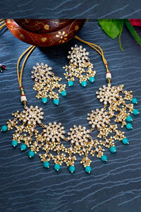 Buy Sukkhi Pleasing Kundan Gold Plated Pearl Choker Necklace Set for Women