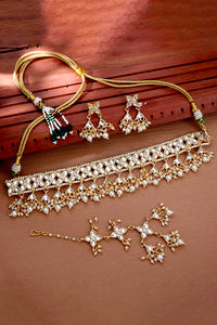 Buy Sukkhi Youthful Kundan Gold Plated Pearl Choker Necklace Set for Women