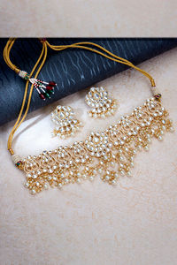 Buy Sukkhi Exotic Kundan Gold Plated Pearl Choker Necklace Set for Women