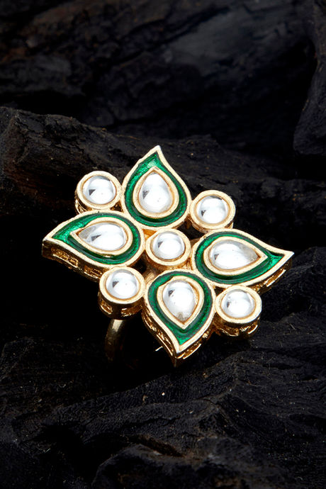 Elevated Meenakari Gold Ring – Andaaz Jewelers