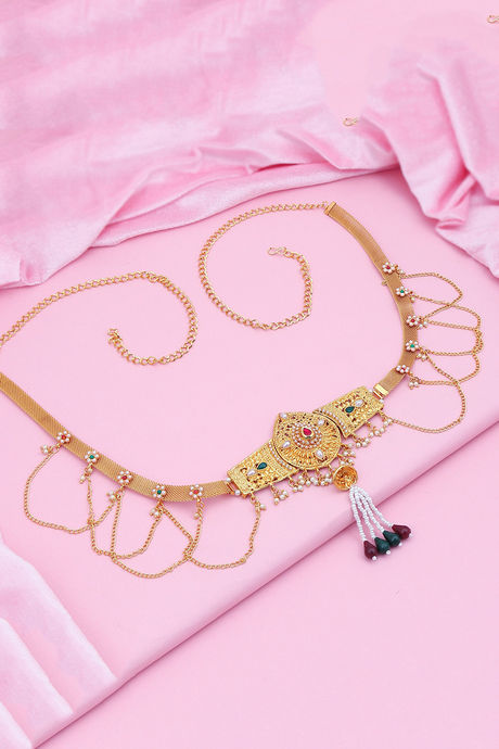 Buy Sukkhi Alluring Pearl Gold Plated Kamarband For Women at Rs