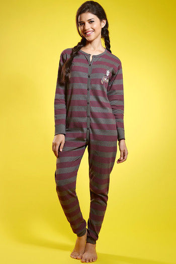 Buy Zivame Bold Stripe Print Pure Cotton Jumpsuit at Rs.1225 online |  Nightwear online