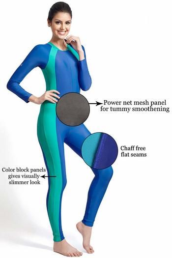 Buy Zivame Aqua Tummy Smoothening Full Coverage Long Leg Swimsuit