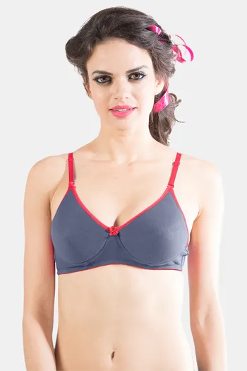 Blue Color Skin Friendly Thin Strap Non Padded 3/4th Coverage Cotton Saloni  Print Bra Size: Available In Many Different Size at Best Price in Indore