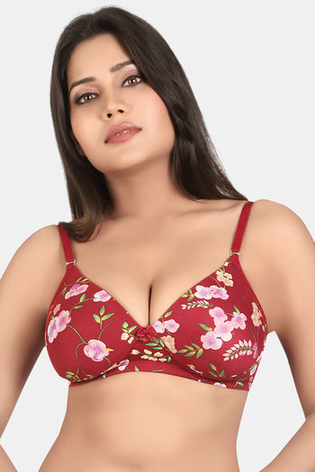 Buy Sonari Sonari Pack of 2 Maroon & Pink Padded T-Shirt Bra cocopinkred30B  at Redfynd