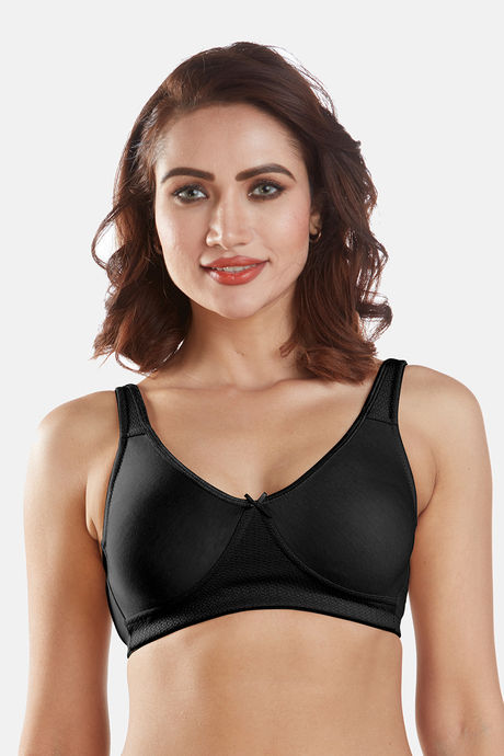 Jockey Lightly Lined Non-Wired Full Coverage Minimiser Bra - Black