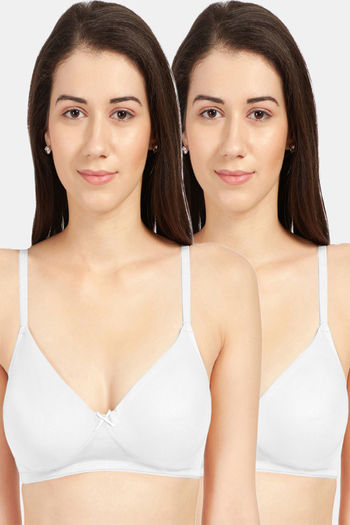 Buy Sonari Double Layered Non-Wired 3/4Th Coverage Push-Up Bra (Pack of 2)  - Skin White at Rs.770 online