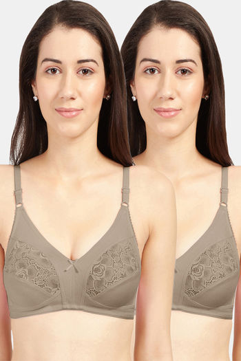 Sonari Single Layered Non-Wired Medium Coverage T-Shirt Bra (Pack of 2) -  Skin White