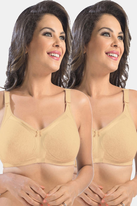 Buy SONARI Women's Non-Padded Non-Wired Full Cup Bra Pack of 2 at