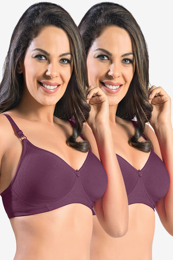 Buy Zivame Padded Non-Wired 3/4th Coverage Ultra Low Back T-Shirt Bra -  Beet Red at Rs.389 online