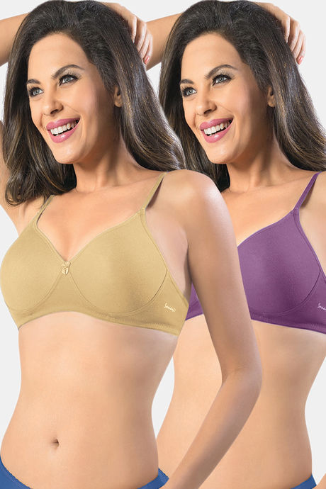 Buy Sonari Pack Of 2 Full Coverage T Shirt Bras Smile - Bra for