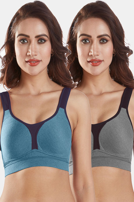 Buy Sonari Supremo Padded Non Wired 3/4th Coverage Super Support Bra (Pack  of 2) - Assorted at Rs.1770 online