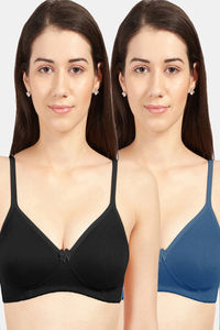 Buy Sonari Summer Double Layered Non Wired Medium Coverage T-Shirt Bra (Pack of 2) - Assorted