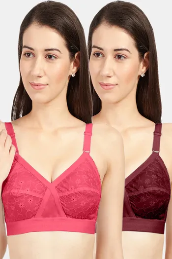 Buy Sonari Celina Single Layered Non Wired 3/4th Coverage Minimiser Bra  (Pack of 2) - Assorted at Rs.970 online
