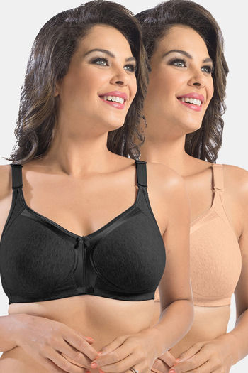 Sonari Zoya Double Layered Non Wired Full Coverage Super Support Bra (Pack  of 2) - Assorted